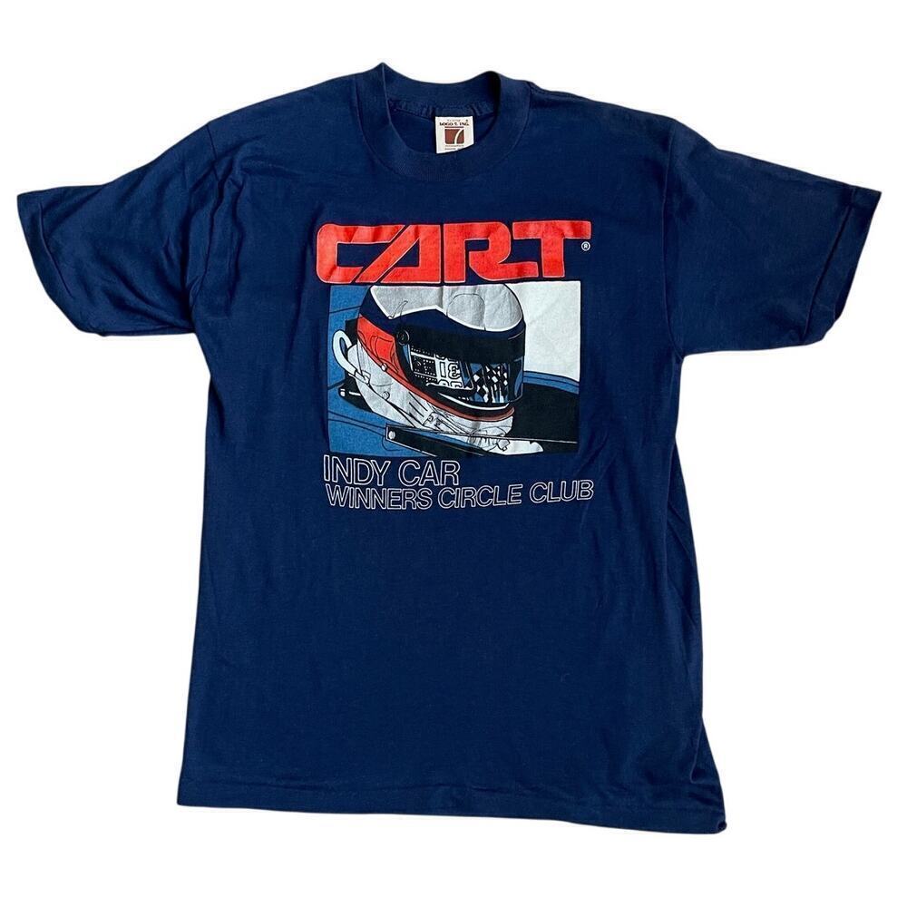 Rare Vintage 80s Single Stitch CART Racing Indy Car Winners T-Shirt Made in USA